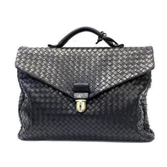 Bottega Veneta Handbags - Bottega Veneta Business Bag Black Lambskin